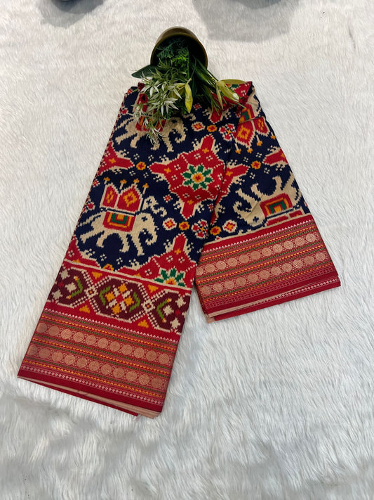 💥 Elegant Designer Double Ikat Patola Saree with Elephant Design | Only ₹2050 🐘✨