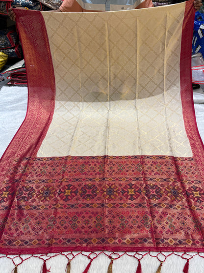 ✨ Dharmavaram Soft Silk Saree 💕 | Dual Tone Beauty 🌈 | Handwoven Pallu with Latkan 💫 | Festive Must-Have 🎉