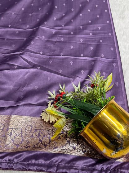 Elegant Pure Satin Silk Saree with Peacock Pallu Design 🦚 | Traditional Gujarati Style | Festive & Wedding Wear