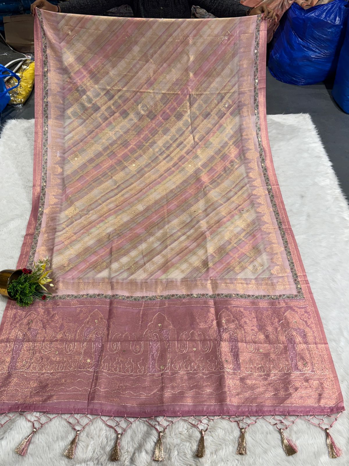 Luxury Organza Saree with Heavy Jari Work ✨ | Silky Tissue Designer Saree at ₹1850 | Shagun Sarees & Zankhi Boutique