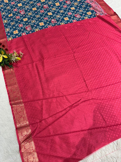 "Traditional Patola Style Saree with Rich Zari Elephant Pallu 🐘 | Shagun Fashion Exclusive"
