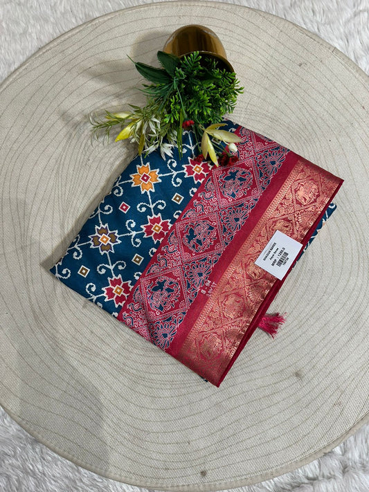 "Traditional Patola Style Saree with Rich Zari Elephant Pallu 🐘 | Shagun Fashion Exclusive"