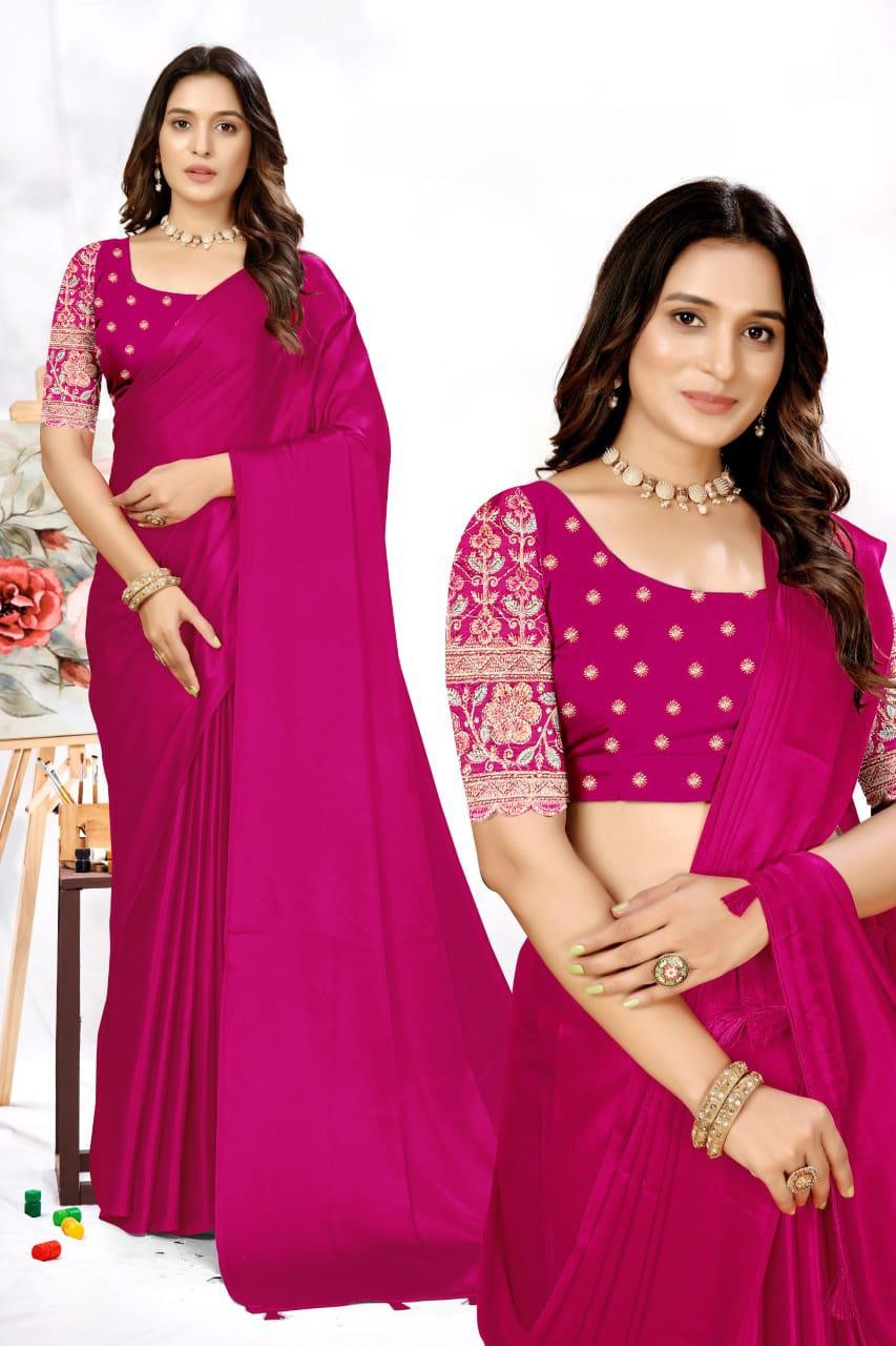 Elegant Embroidered Blouse Saree for Party & Festive Wear ✨ | Designer Saree by Shagun Fashion 🌸