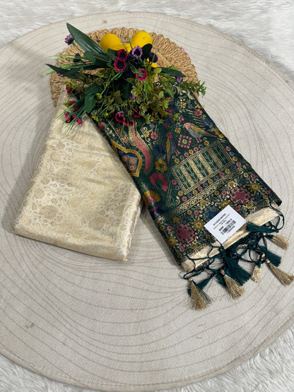 Traditional Kanjivaram Silk Saree with Rich Zari Pallu – Bridal & Festive Elegance ✨🪔👑