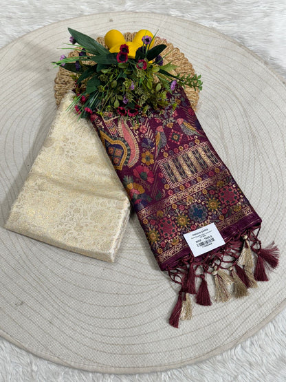 Traditional Kanjivaram Silk Saree with Rich Zari Pallu – Bridal & Festive Elegance ✨🪔👑
