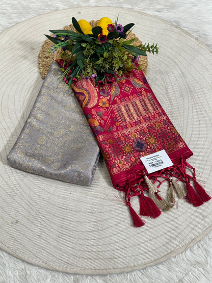 Traditional Kanjivaram Silk Saree with Rich Zari Pallu – Bridal & Festive Elegance ✨🪔👑