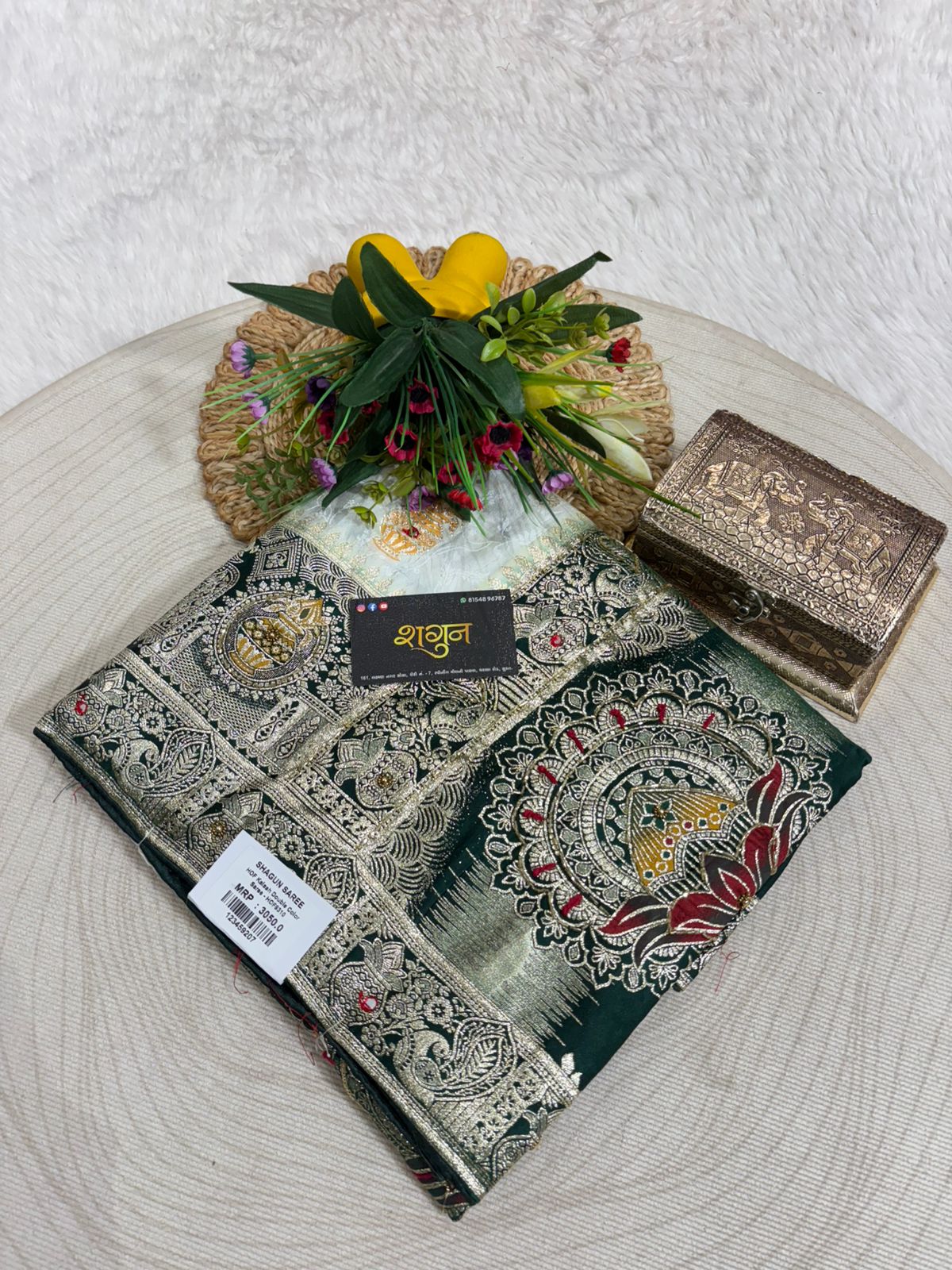 Silk Saree with Heavy Zari Pallu & Butta Work | Wedding & Party Wear Saree