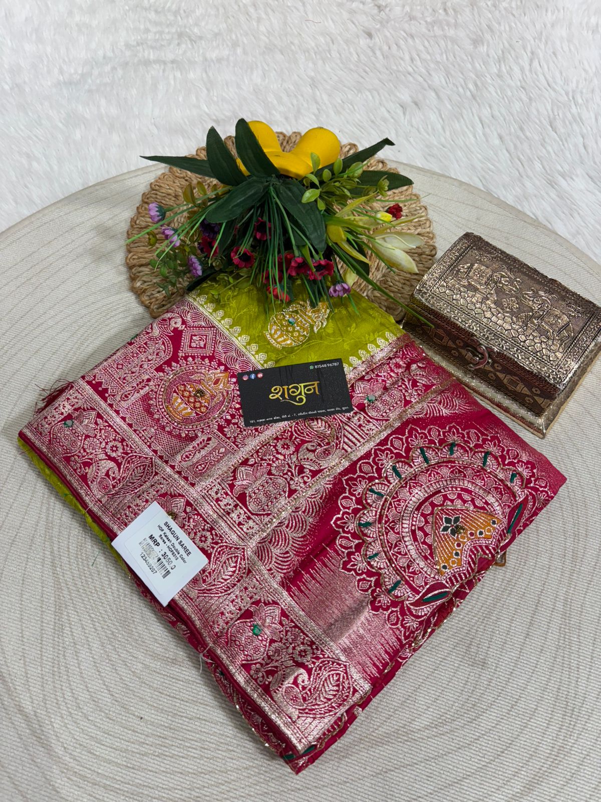 Silk Saree with Heavy Zari Pallu & Butta Work | Wedding & Party Wear Saree