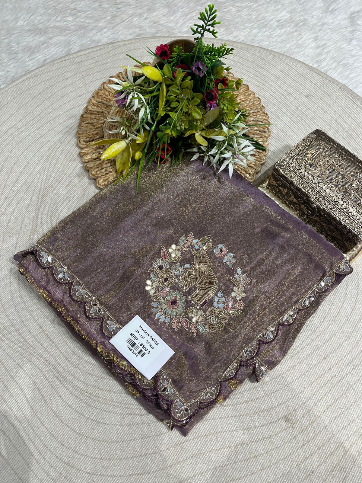 Pure Silk Kalkati Work Saree with Designer Blouse
