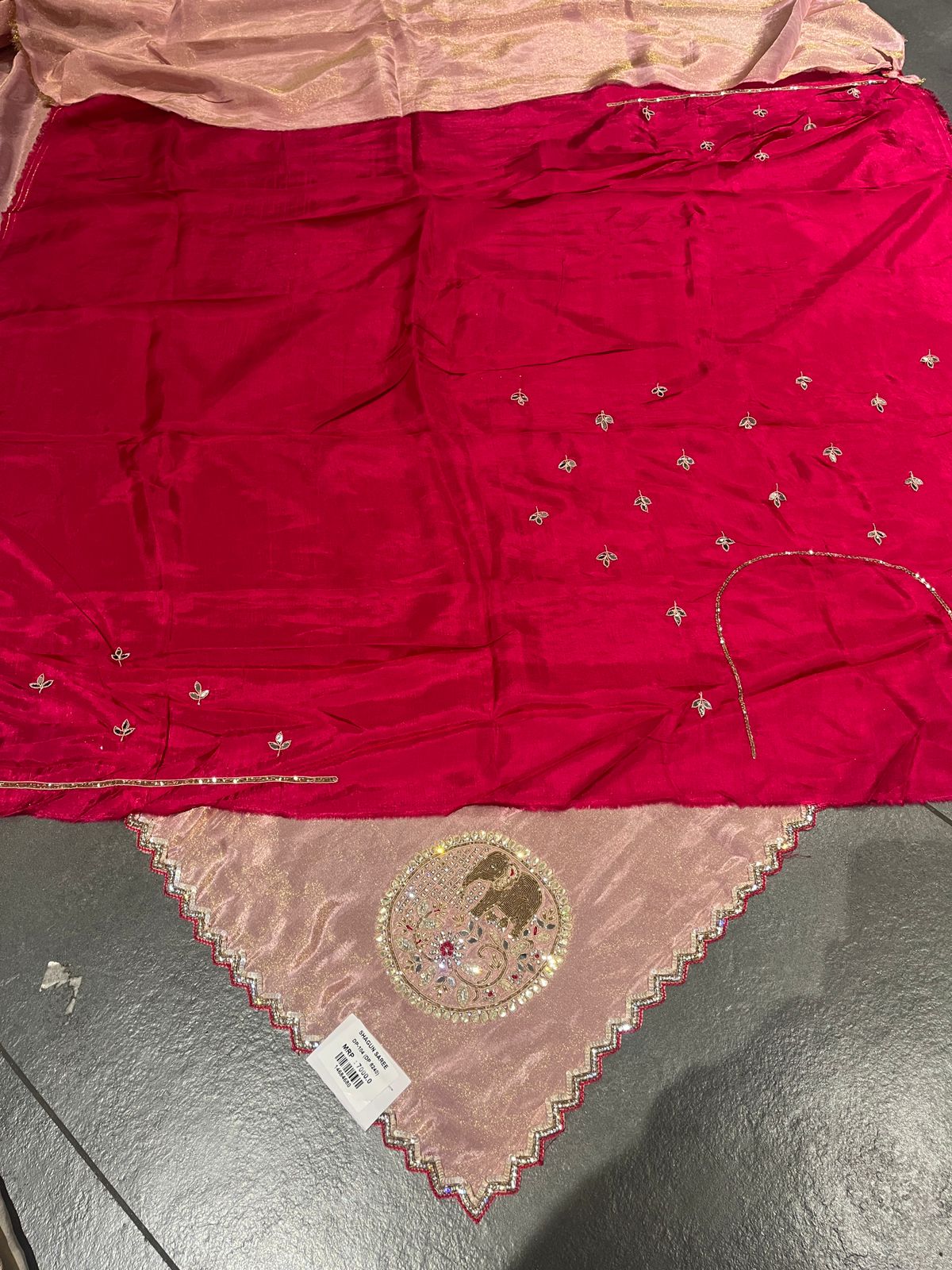 Pure Silk Kalkati Work Saree with Designer Blouse