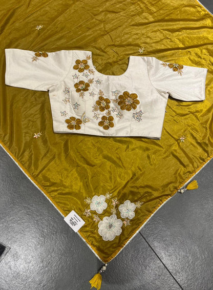 Aplic Saree with Blouse for Wedding & Party Wear