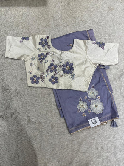 Aplic Saree with Blouse for Wedding & Party Wear