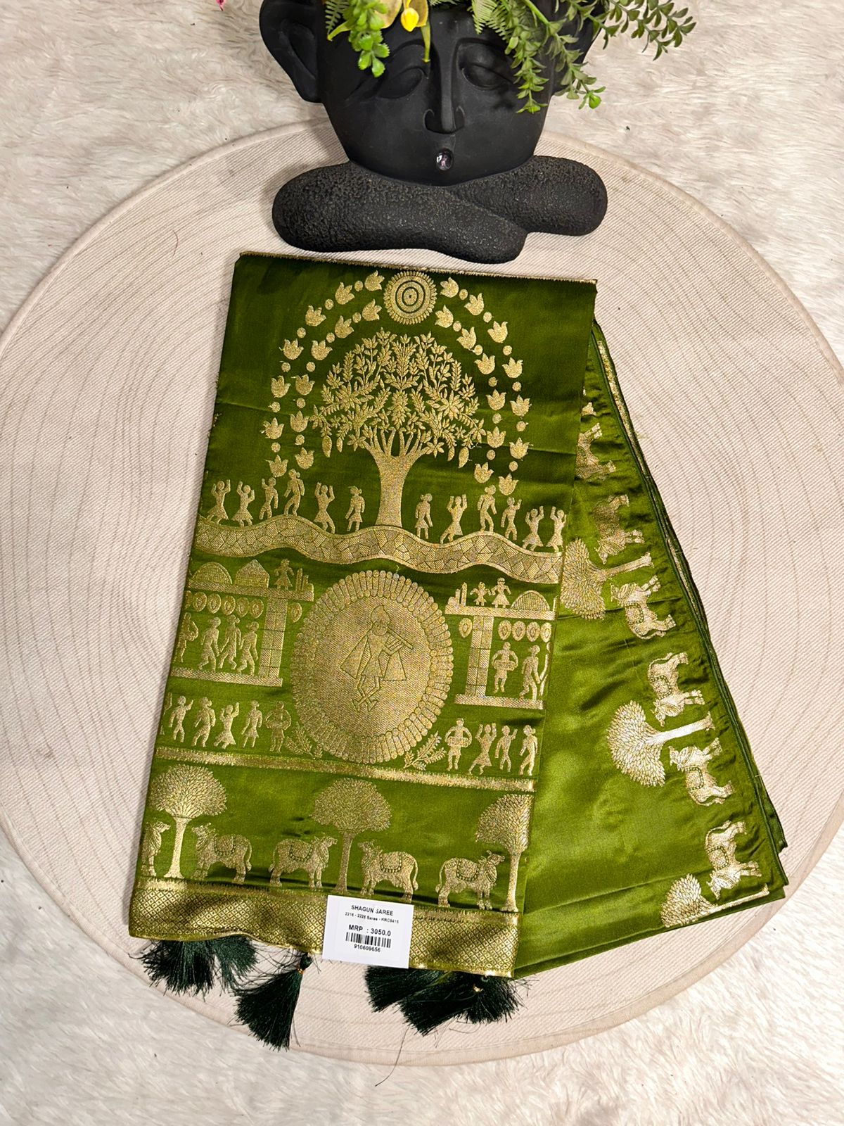 Satin Silk Saree with Zari Gala Pallu