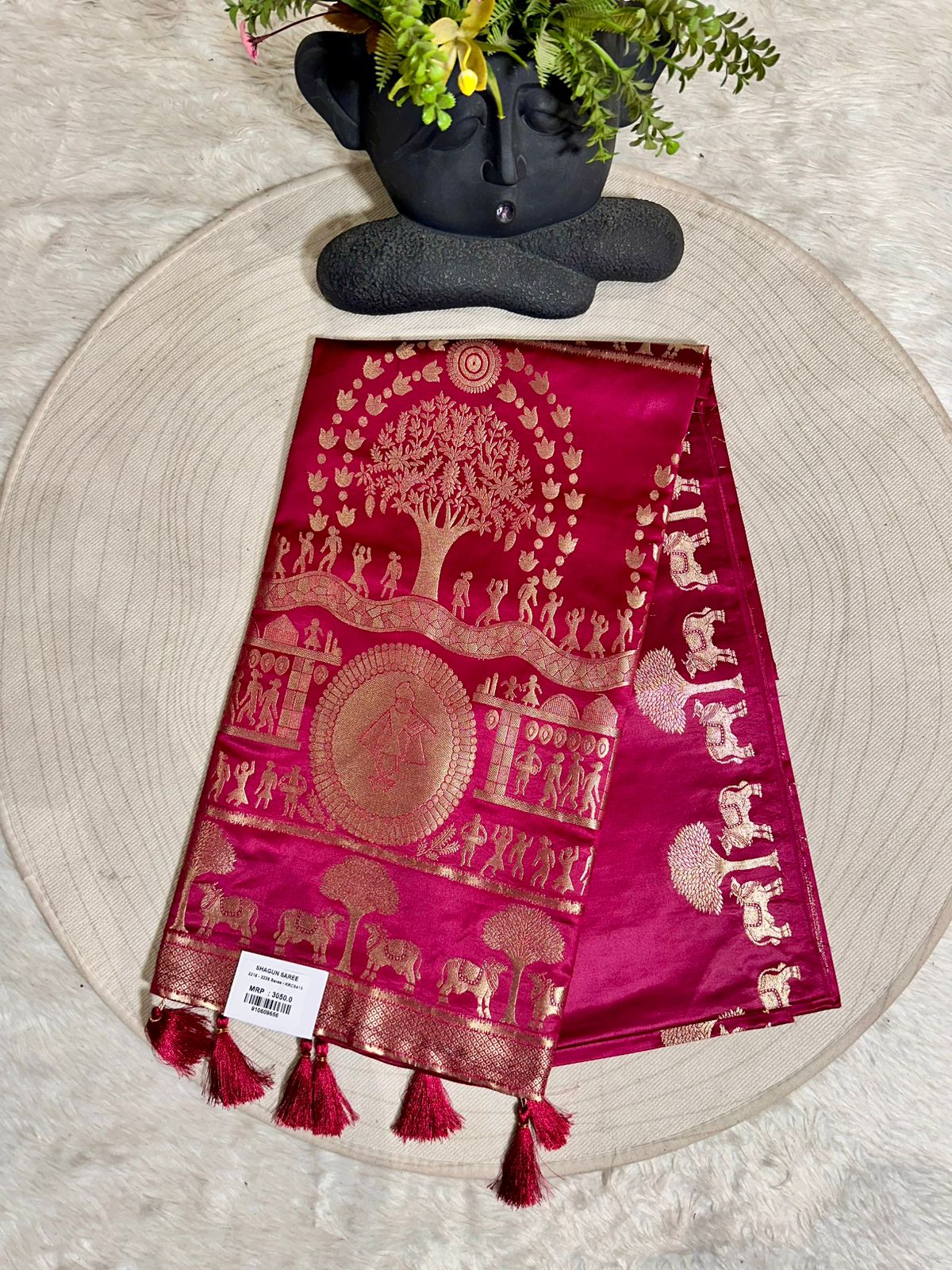 Satin Silk Saree with Zari Gala Pallu