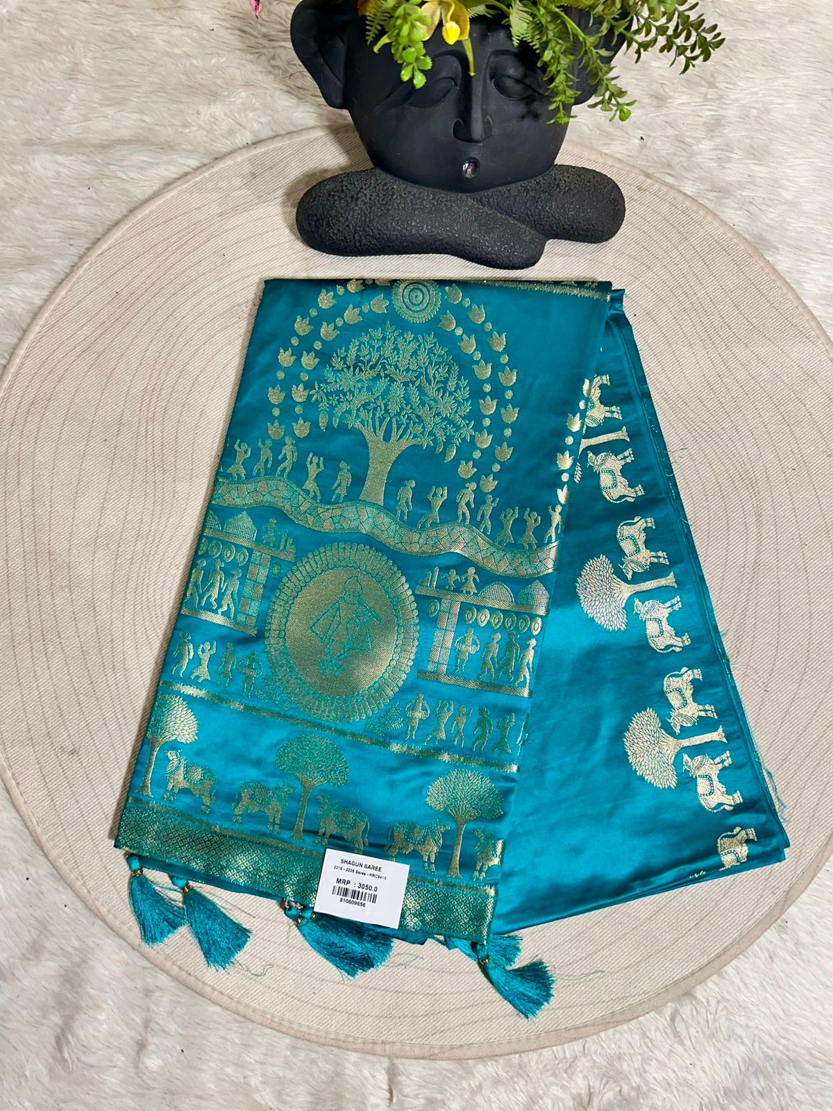 Satin Silk Saree with Zari Gala Pallu