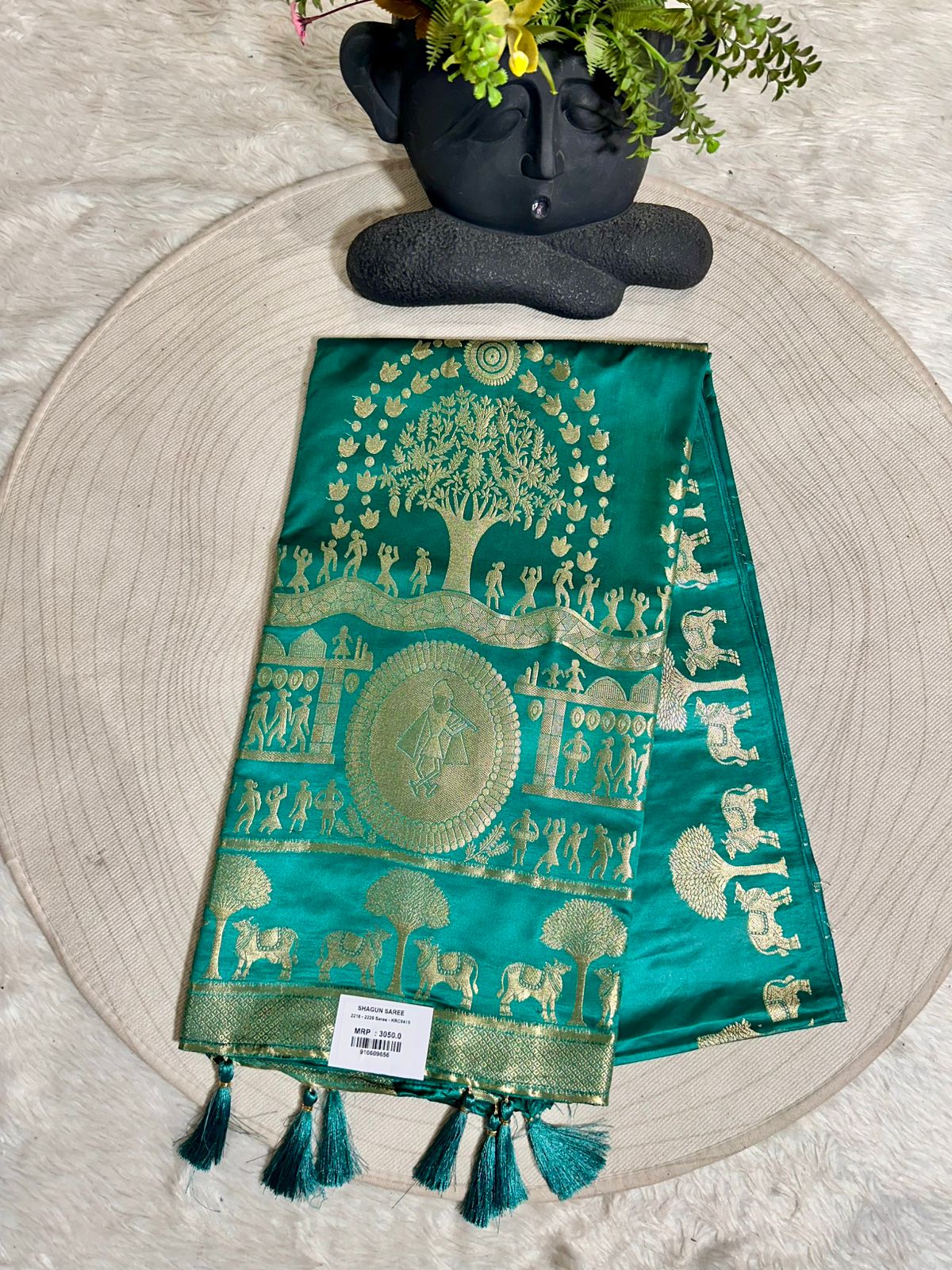 Satin Silk Saree with Zari Gala Pallu