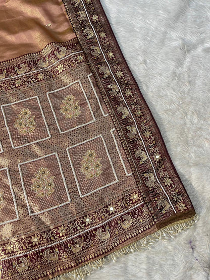 Silk Zardosi & Moti Work Saree | Premium Wedding & Festive Wear