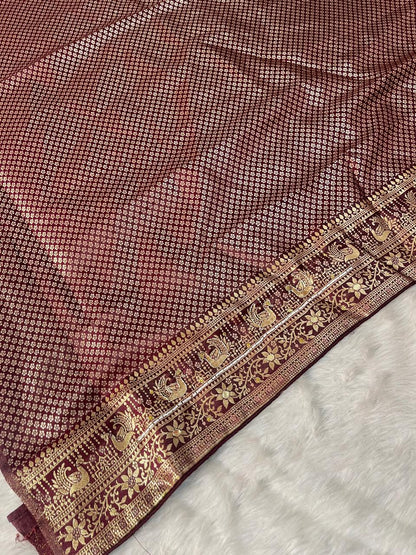 Silk Zardosi & Moti Work Saree | Premium Wedding & Festive Wear