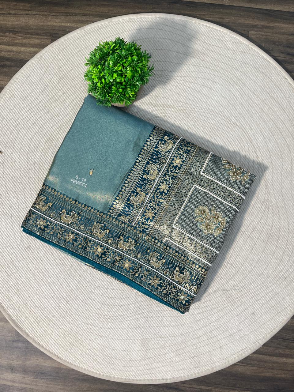 Silk Zardosi & Moti Work Saree | Premium Wedding & Festive Wear