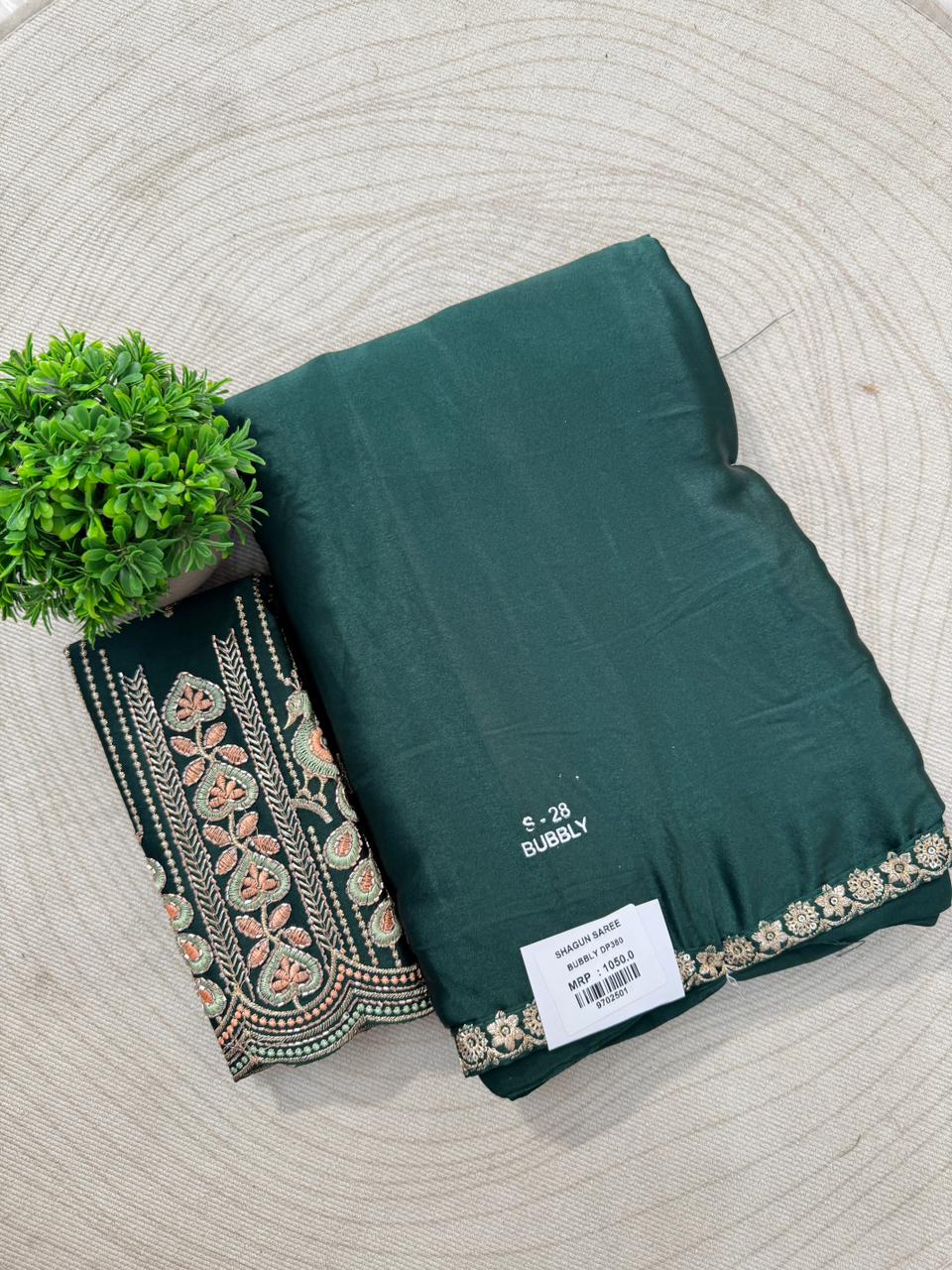 Embroidered Party Wear Saree with Designer Blouse