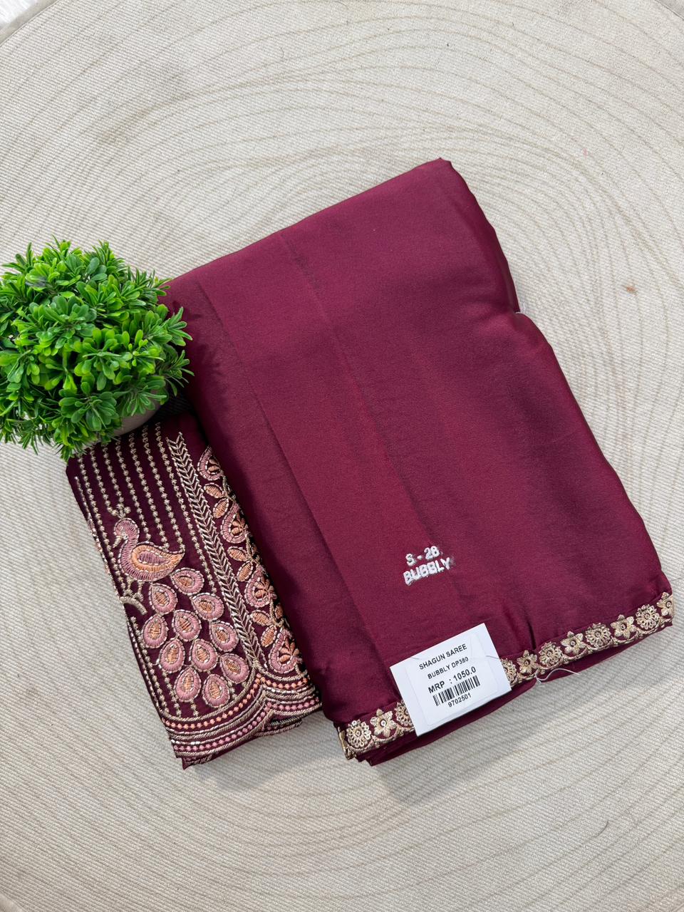 Embroidered Party Wear Saree with Designer Blouse