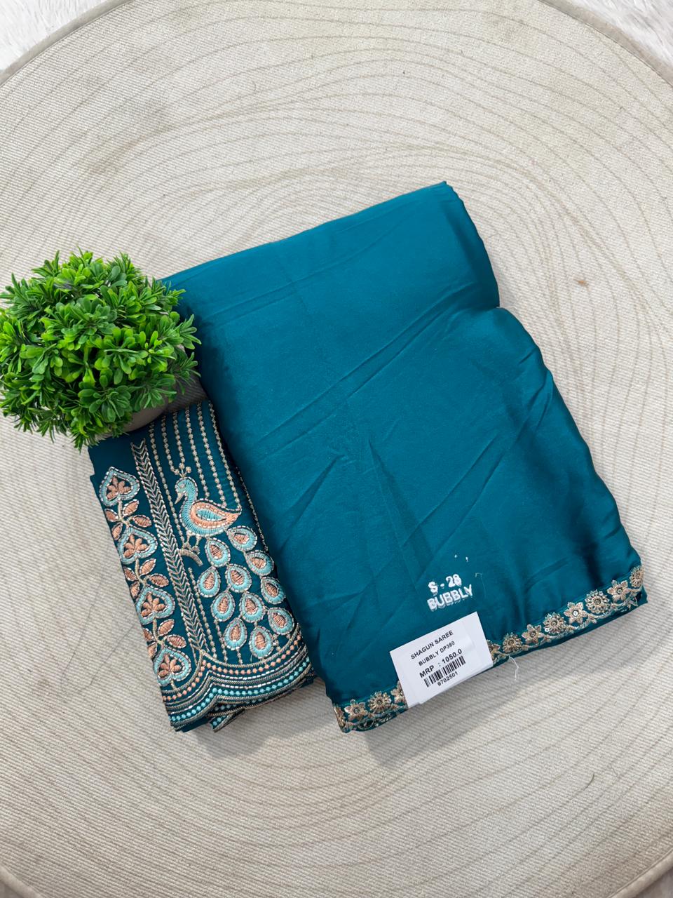 Embroidered Party Wear Saree with Designer Blouse