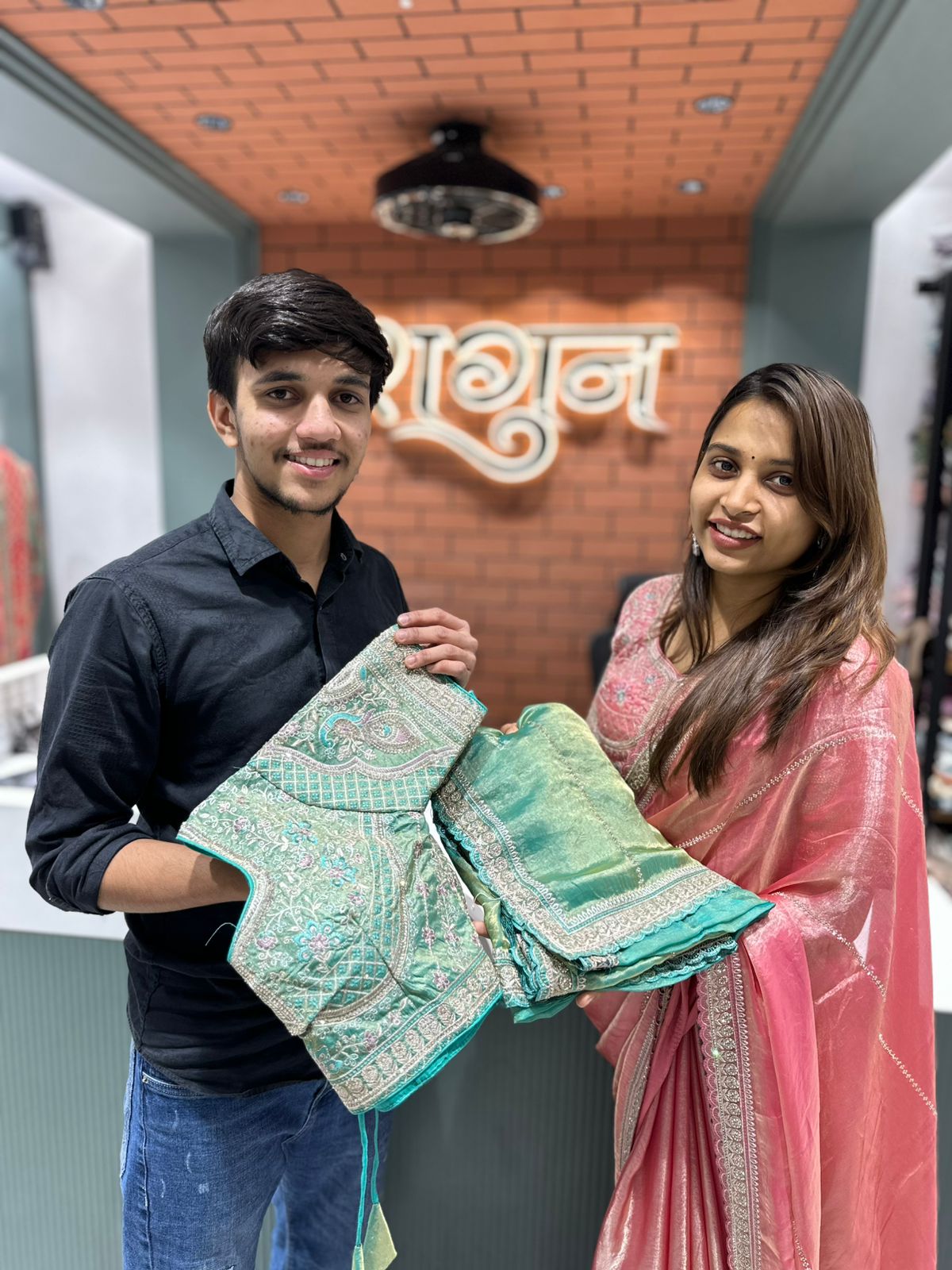 Organza Saree with Embroidered Border & Heavy Work Blouse | Designer Party Wear