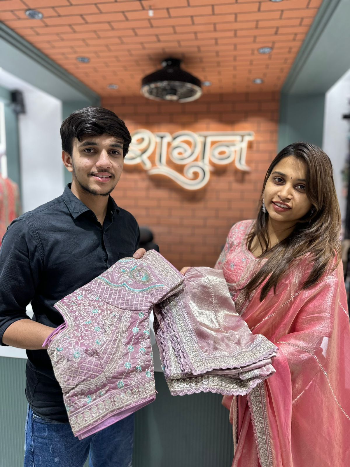 Organza Saree with Embroidered Border & Heavy Work Blouse | Designer Party Wear