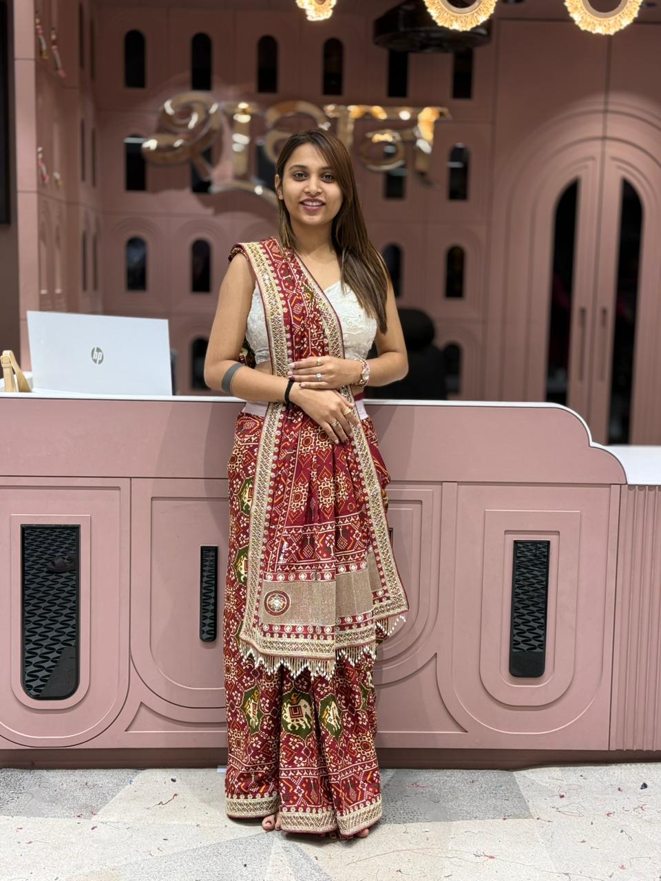 Traditional Printed Saree with Ethnic Motifs | Festive Wear by Shagun Sarees