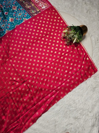 raditional Patola Silk Saree with Elephant Motifs & Rich Pallu