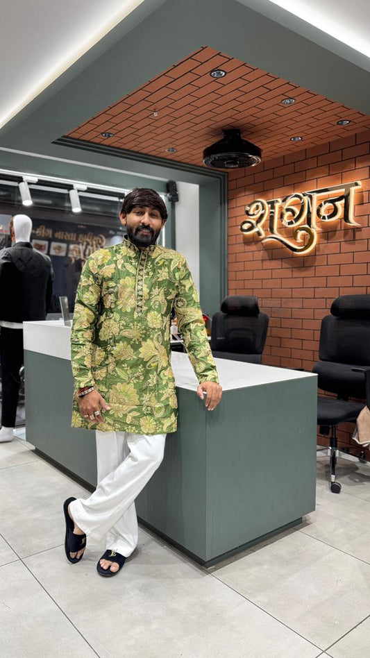 Royal Floral Festive Kurta | Shagun Fashion