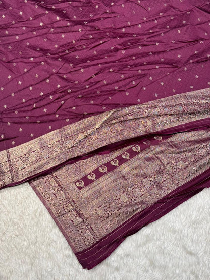 Banarasi Silk Saree with Gold Zari Work | Shagun Fashion