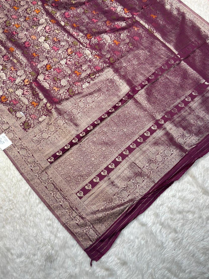 Banarasi Silk Saree with Gold Zari Work | Shagun Fashion
