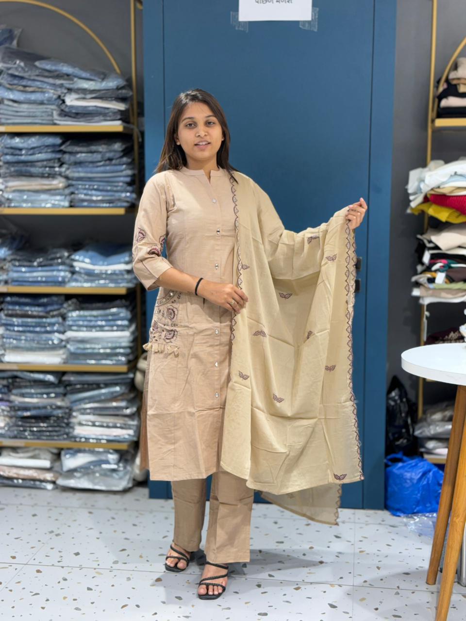 Embroidered Kurti Set with Dupatta | Elegant Ethnic Wear by Shagun Fashion