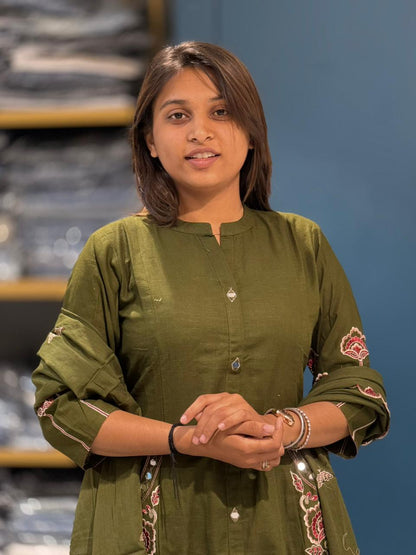 Embroidered Kurti Set with Dupatta | Elegant Ethnic Wear by Shagun Fashion