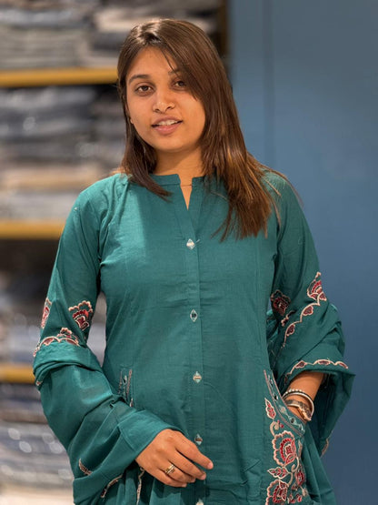 Embroidered Kurti Set with Dupatta | Elegant Ethnic Wear by Shagun Fashion
