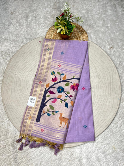 Designer Deer Motif Saree with Floral Pallu | Shagun Fashion