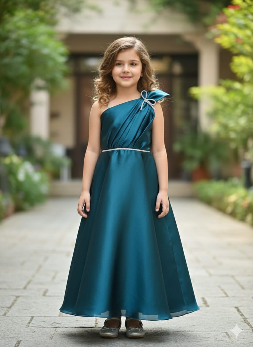 SHAGUN FASHION One-Shoulder Party Wear Gown for Girls ✨