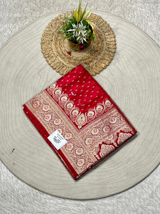 Banarasi Silk Zari Saree with Rich Gold Border – Traditional Wedding & Festive Wear | Shagun Sarees