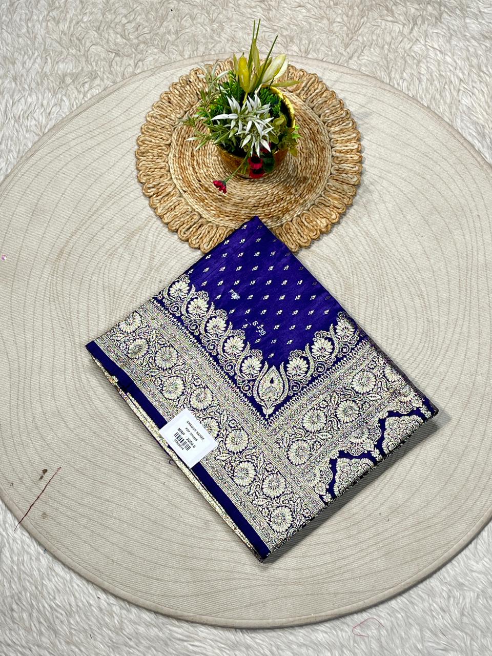Banarasi Silk Zari Saree with Rich Gold Border – Traditional Wedding & Festive Wear | Shagun Sarees