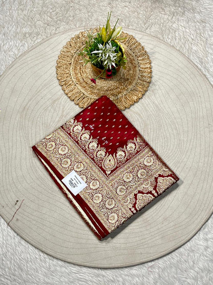 Banarasi Silk Zari Saree with Rich Gold Border – Traditional Wedding & Festive Wear | Shagun Sarees