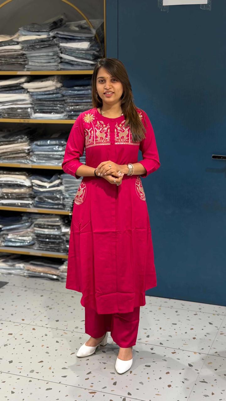 Embroidered Kurti Set for Women | Festive & Office Wear by Shagun Fashion