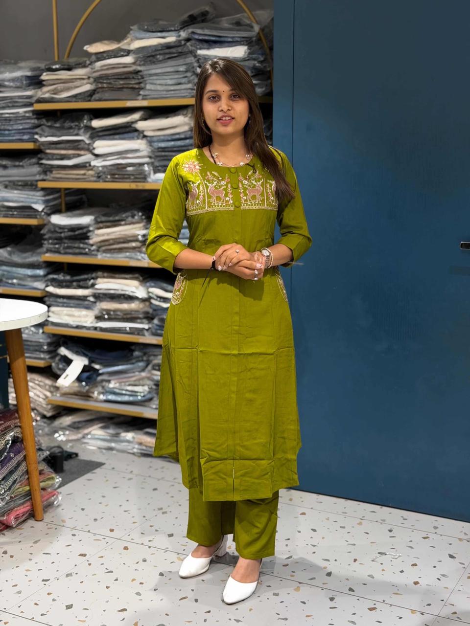 Embroidered Kurti Set for Women | Festive & Office Wear by Shagun Fashion