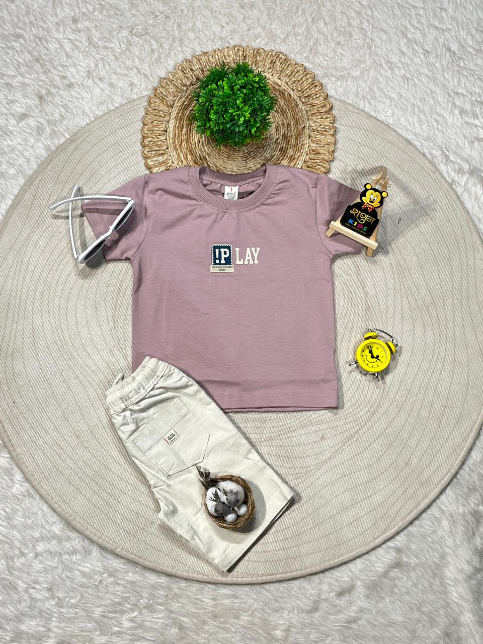 Stylish Kids Printed T-Shirt & Cotton Shorts Set