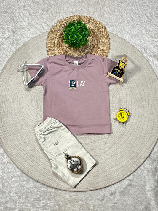 Stylish Kids Printed T-Shirt & Cotton Shorts Set