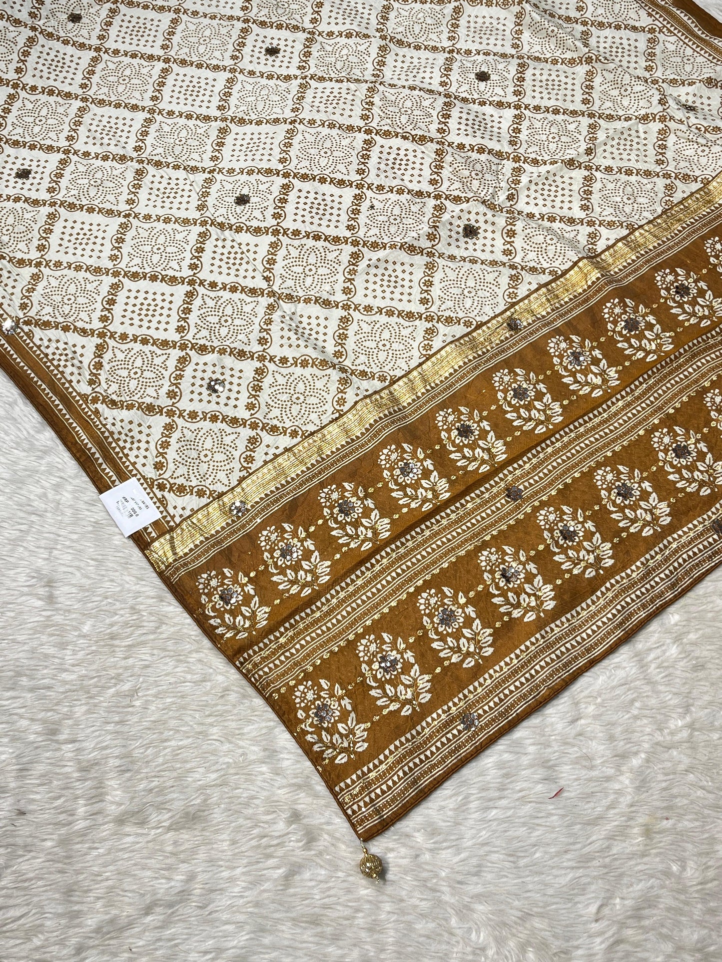SHAGUN FASHION Cotton Printed Saree with Floral Design & Zari Border | Shagun Sarees