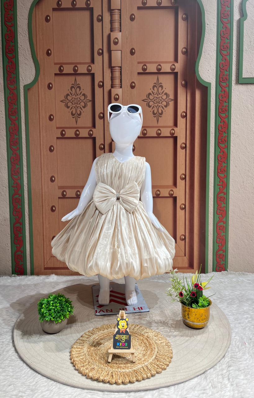 SHAGUN FASHION Blush Pleated Party Frock for Girls