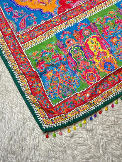 Multicolor Printed Saree with Geometric Design | Festive Wear by Shagun Fashion