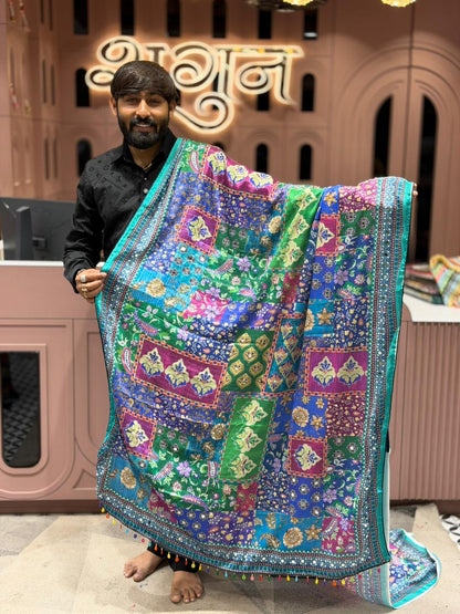 Multicolor Printed Saree with Geometric Design | Festive Wear by Shagun Fashion