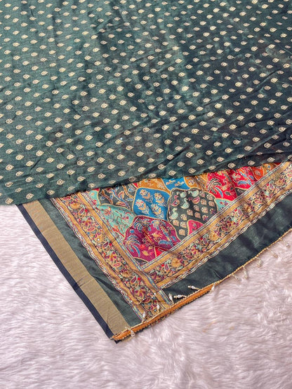 Multicolor Patchwork Silk Blend Saree with Zari Border & Rich Embroidered Pallu | Shagun Sarees